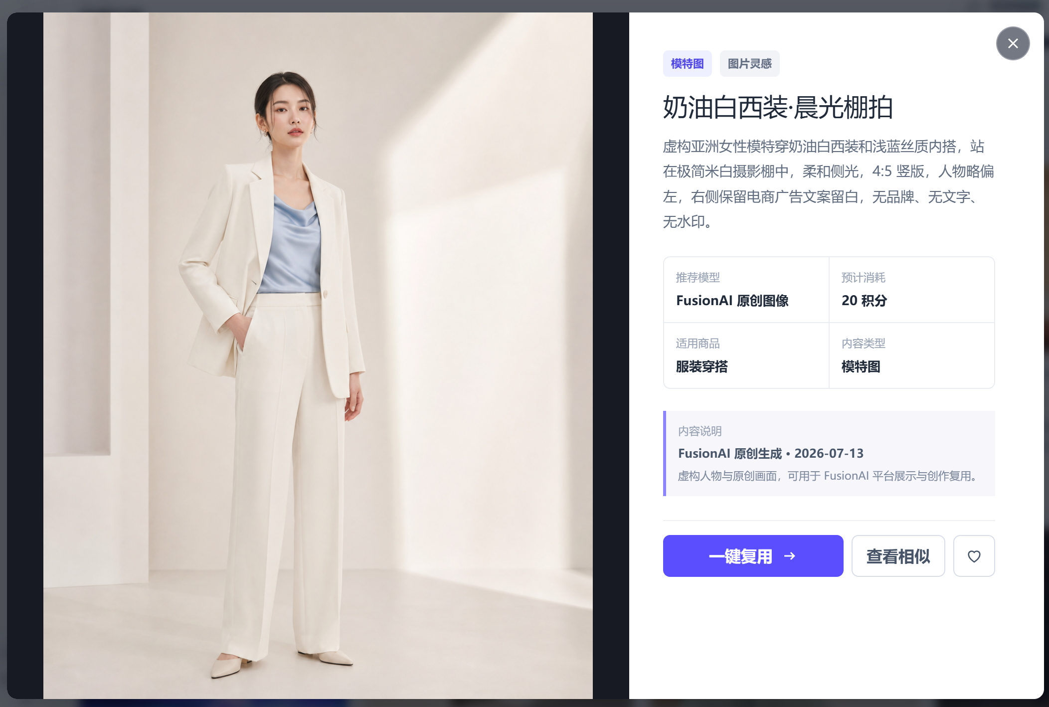 FusionAI服装场景图示例